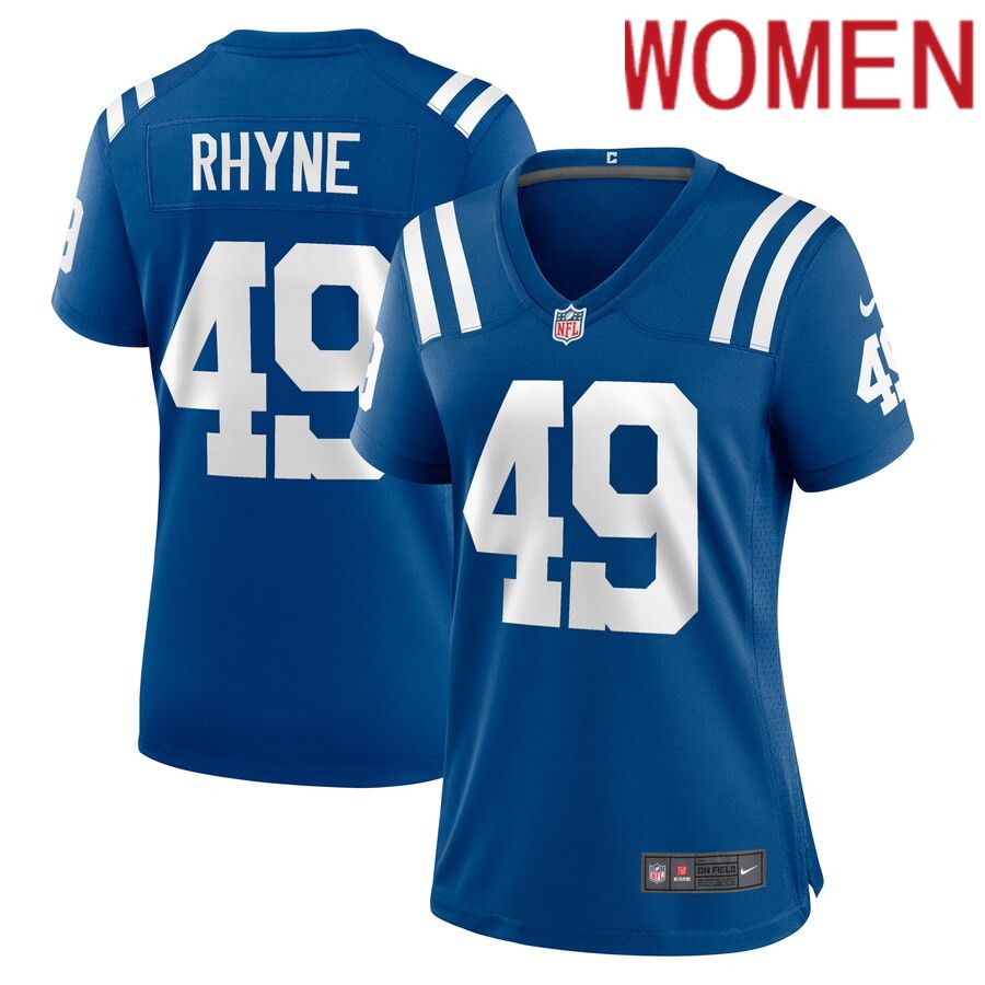 Women Indianapolis Colts #49 Forrest Rhyne Nike Royal Game Player NFL Jersey->women nfl jersey->Women Jersey
